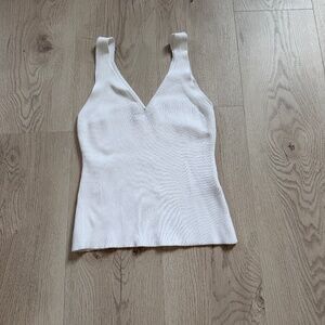 Zara Ribbed V Neck  Sleeveless Tank Top Womens Sz.M